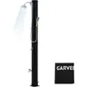 Garvee 10 Gal Solar Heated Freestanding Poolside Shower - 2-Section Brass/PVC Design, Hot/Cold Water Control, Shower Head, Foot Tap, Handheld Sprayer, 140°F Warm Rinse, Scratch-Resistant Cover for Family Garden Spa, 10 Gal Solar Heat, 2-Section Design