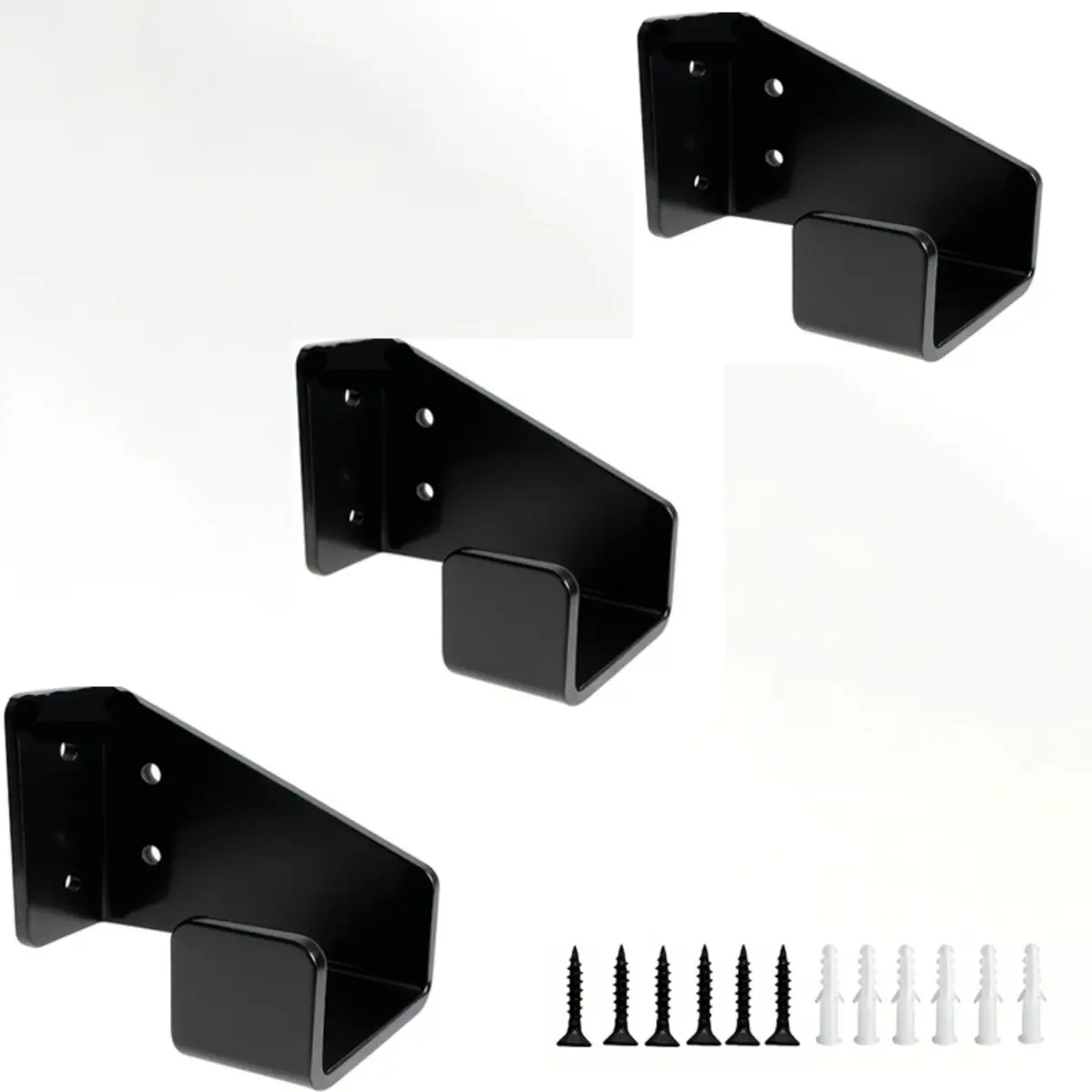 3PCS Heavy Duty Garage Chainsaw Storage System, Metal Tool Storage, Tool Storage Organiser, Powder Coated Iron Wall Mount Rack for Gas and Electric Chainsaws, Durable Space Saving Organizer with Locking Design and Mounting Hardware