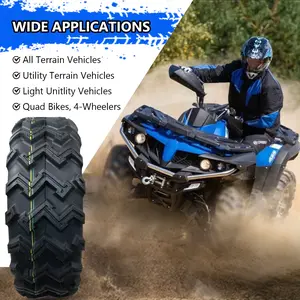 Versatile All-Terrain ATV/UTV Tires – 2 Pack – 4PR Tubeless, Off-Road Trail, Mud & Sand, Durable Tractor & Farm Equipment Tire – Fits 19x9.50-8, 19x7.00-8, 20x9.50-8