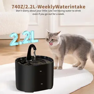 Gooseneck Faucet Cat Water Fountain, 2.2L Capacity with Filter, USB Powered Ultra-Quiet Pump, Automatic Pet Water Dispenser for Cats & Dogs, Automatic Water Feeder