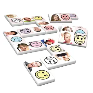 1 1/2" x 4 3/4" Emotions Plastic Dominoes Set in Collectors Tin - 28 Pc.