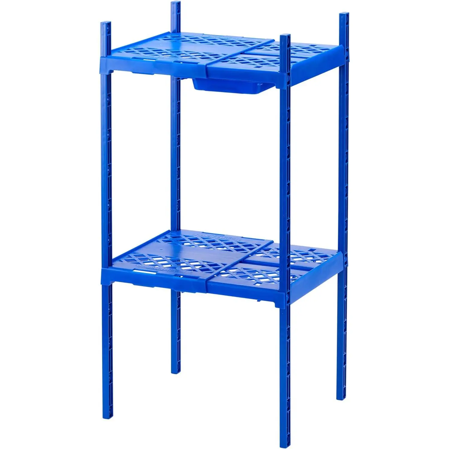 LockerMate Double Locker Shelf, Adjustable Width and Height to Fit Most School Lockers, Blue, Plastic, Organiser