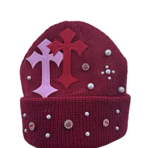 Custom Pearl and Gemstone Hats and crosses any color hats and gemstones ️️️