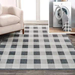 JONATHAN Y Gingham Gradient Plaid Cottage Machine-Washable Indoor Area Rug; for Living Room, Kitchen, Bedroom, Dining Room, Office