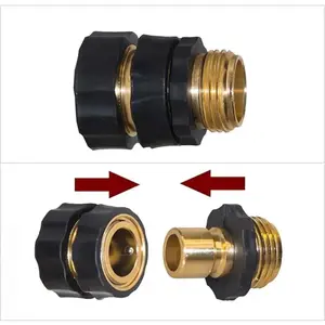 Hourleey Garden Hose Quick Connector, 3/4Inch Male and Female Garden Hose Fitting Quick Connector
