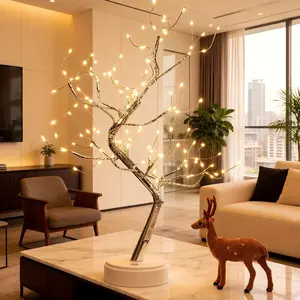 108 LED Fairy Tree Lamp, Warm White Firefly Bonsai Light, USB & Battery Operated, 8 Modes with Timer, Tabletop Decor for Bedroom, Wedding, Christmas & Home Ambiance