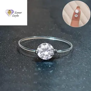 1ct 2ct 3ct D Color Moissanite Rings for Women Gift 925 Silver Plated Creative Transparent Fishing Line Eternity Ring Jewelry