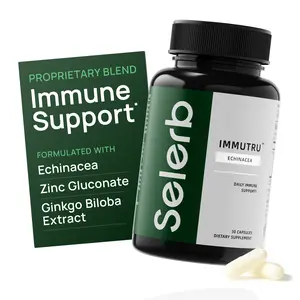 Selerb Immune Support – with Echinacea, Zinc & Ginkgo Biloba Extract – Immune Health & Seasonal Defense – 30 Capsules, GMO-Free, Edible Wellness Dietary Healthcare