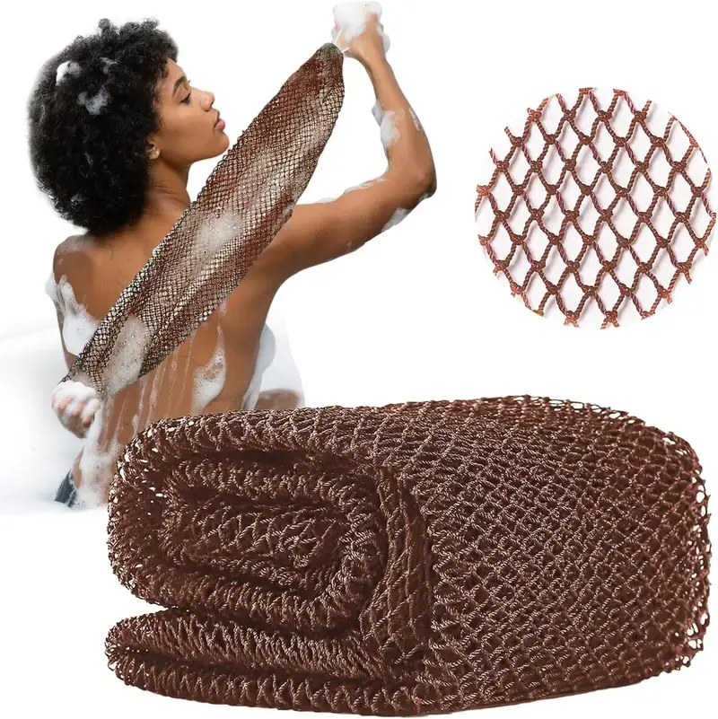 African Net Sponge - Authentic Knotted Personal Bath Scrubber Accessory for Back Scrubbing, Daily Body Cleaning (Afro Body Care Exfoliator Washcloth)