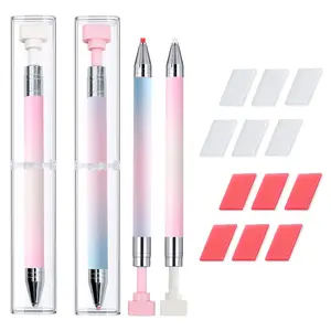 2 Pens and 12 Wax Refills DIY Diamond Art Painting Refillable Pen Kit , Quick-Pick Gem Tool Solid Color Nail Doodle Pen Local Stock Ships in 48hrs