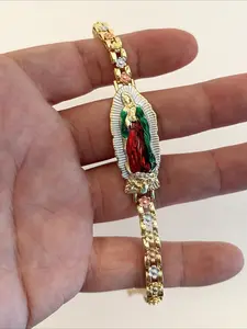 Virgin Mary Multi-color Flower Religious Chain Bracelet Suitable for Daily and Holiday Wear Christmas Gift Women's Jewelry