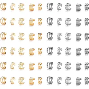 60 count  Hair Beads for Braids, Metal Hair  for Braids,  Hair Accessories, Non- Ear Cuffs Clips, Dreadlock Accessories Decorations for Women Men