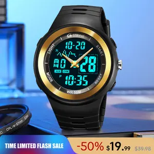 Men's Sporty Waterproof Quartz Watch – Fashion Multifunctional Timepiece, 48mm Large Dial, 50M Waterproof, Dual Display with Luminous, Alarm, Timer & Calendar, Soft Silicone Strap, Versatile for All Occasions, Ideal Gift for Him