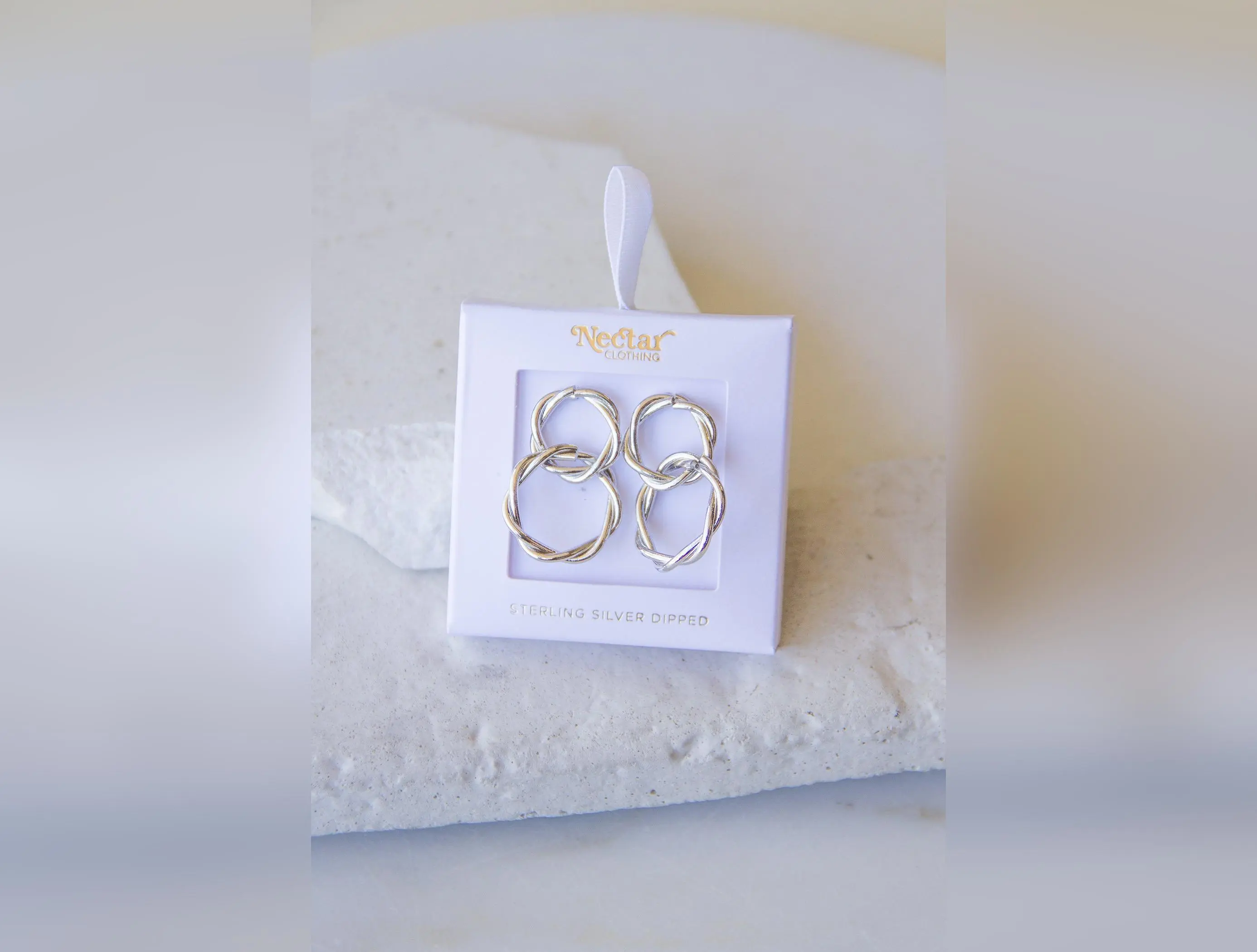 Dangly Silver Double Hoop Earrings