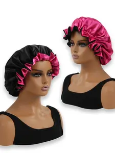 Unisex Silk Satin Bow Hat, Casual Comfortable Sleep Cap, All Seasons Fitted Design, Hair Protection Headwear, Sleeping Cap