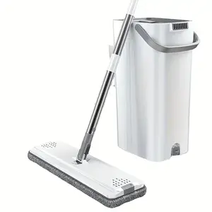 Household Cleaning Mop And Bucket Set, Mop and Bucket Set, Wet and Dry Use Microfiber Mops with 2 Replacement Pad, Cleaning tool