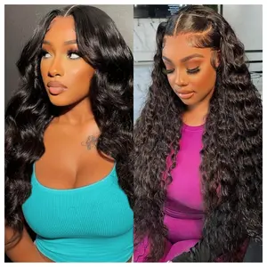 [Combo Sale 30"&30"]13x4 Deep Wave Lace Front Wigs Human Hair Wigs 180 Density HD Lace Front Wigs for Black WomenBody Wave/straight Wigs  for Black Women Natural Color/Ombre Blonde/99j Color