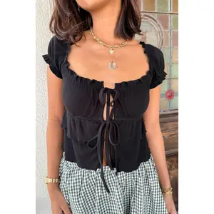 Split Front Babydoll Top