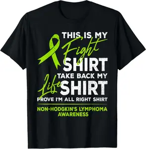 100% cotton Unisex This Is My Fight Shirt Non-Hodgkin Lymphoma Awareness Ribbon T-Shirt