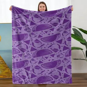 Comfortable Flannel Blanket, Geometric Lines Triangle Pattern, Digital Print Design, Perfect for Living Room and Camping, Ideal Gift