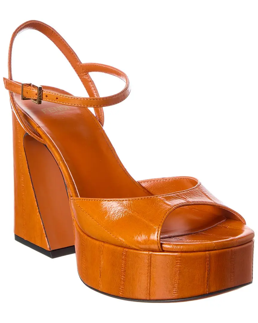 FENDI Arco Leather Platform Sandal