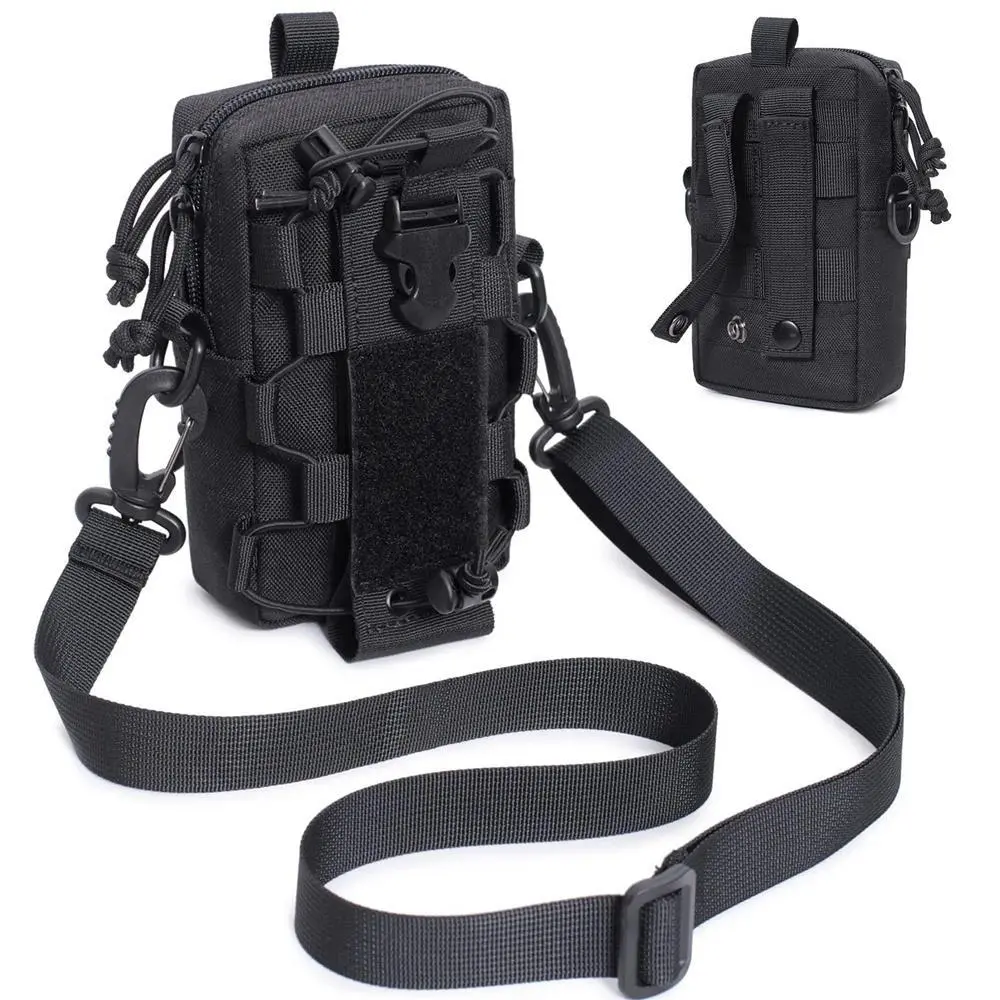 Molle EDC Pouch Water Bottle Canteen Kettle Carrier Outdoor Sports Phone Holder Camping Hiking Organizer Waist Pack Bag