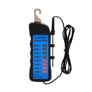 Portable 12KV Electric Fence Voltage Tester with 8 Neon Indicator Lights Fault Finder Portable Testing Tool for Farms