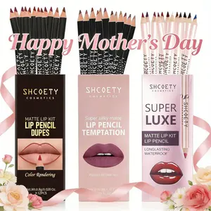 Shcoety Lip Liner Trio Set, Long-Lasting Matte Smooth Lip Liner Kit, Holiday Ball Party, Mother's Day Gift, Multi-Pack, No Alcohol