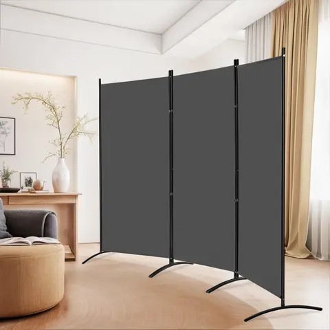 ZENY 6FT 3-Panel Foldable Adjustable Room Divider - Water-Resistant Privacy Screen (101"W x 72"H Gray), Freestanding Partitions, Portable Indoor Wall Furniture for Living Room Decor, Freestanding Room Partitions