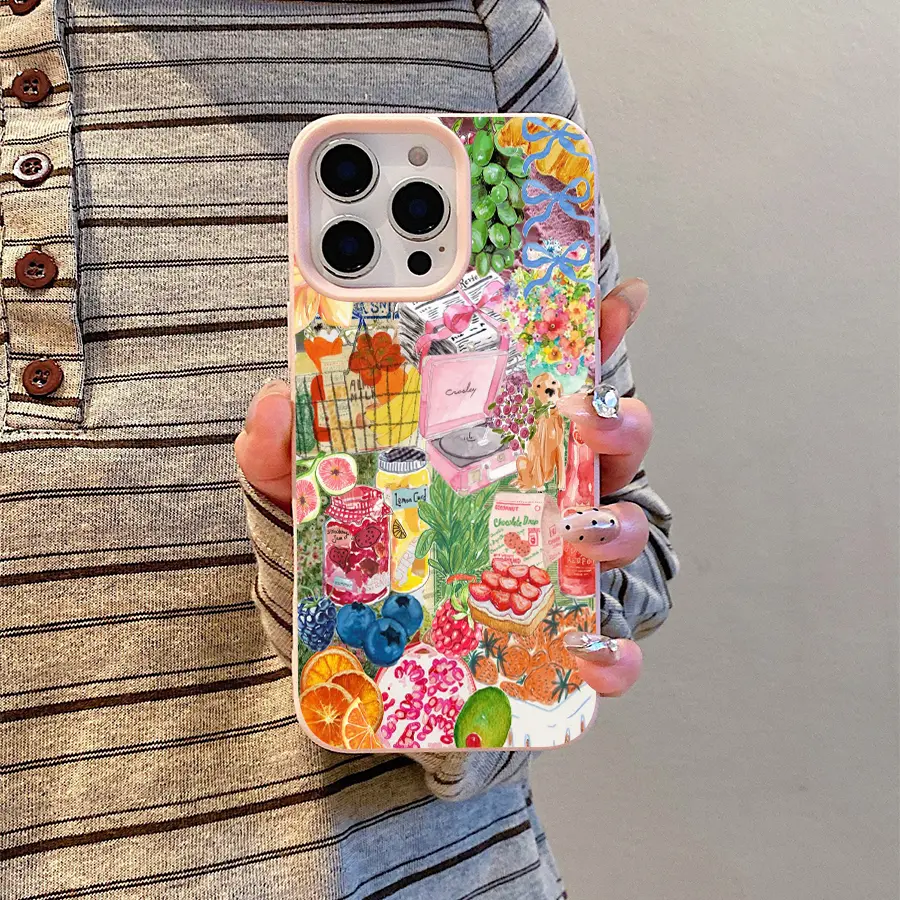 Fruit & Dog Themed Smartphone Cover - TPU Material Cellphone Protection Accessory, Shockproof, Drop Resistant, Anti-Yellowing, Compatible with iPhones