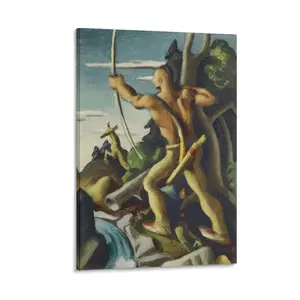 Thomase Hart Benton Drawing Poster Artworks Canvas，  Room Aesthetic Wall Art Home Modern Decor Gift. (1) Canvas Poster Bedroom Decor Sports Landscape Office Room Decor Gift Frames Ornaments Artistic Decoration Photo Print