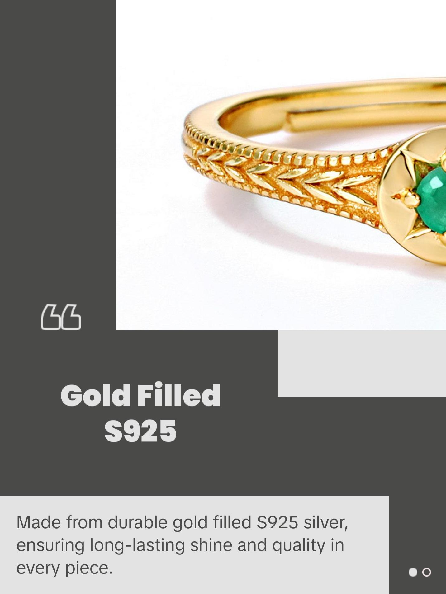 Emerald Sun Stamp Adjustable Ring