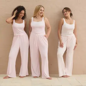 FeelinGirl sleeveless Classic U-Neck Scoop neck  Womens Lounge Wear Seamless Tops