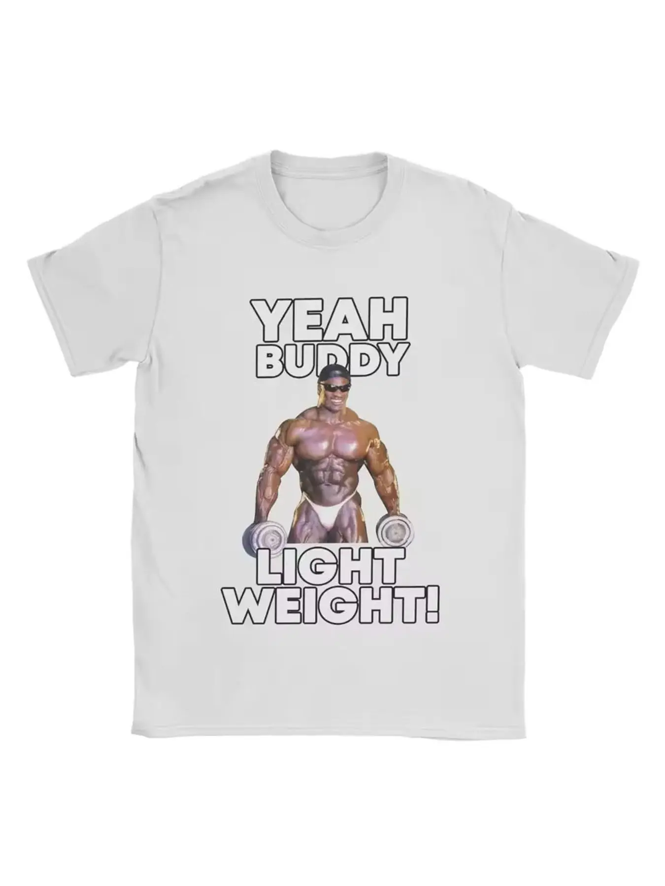 Men's Lightweight Ronnie Coleman T-Shirt, Casual Fitted Short Sleeve Graphic Tee for All Seasons, Polyester Printed O-Neck Top