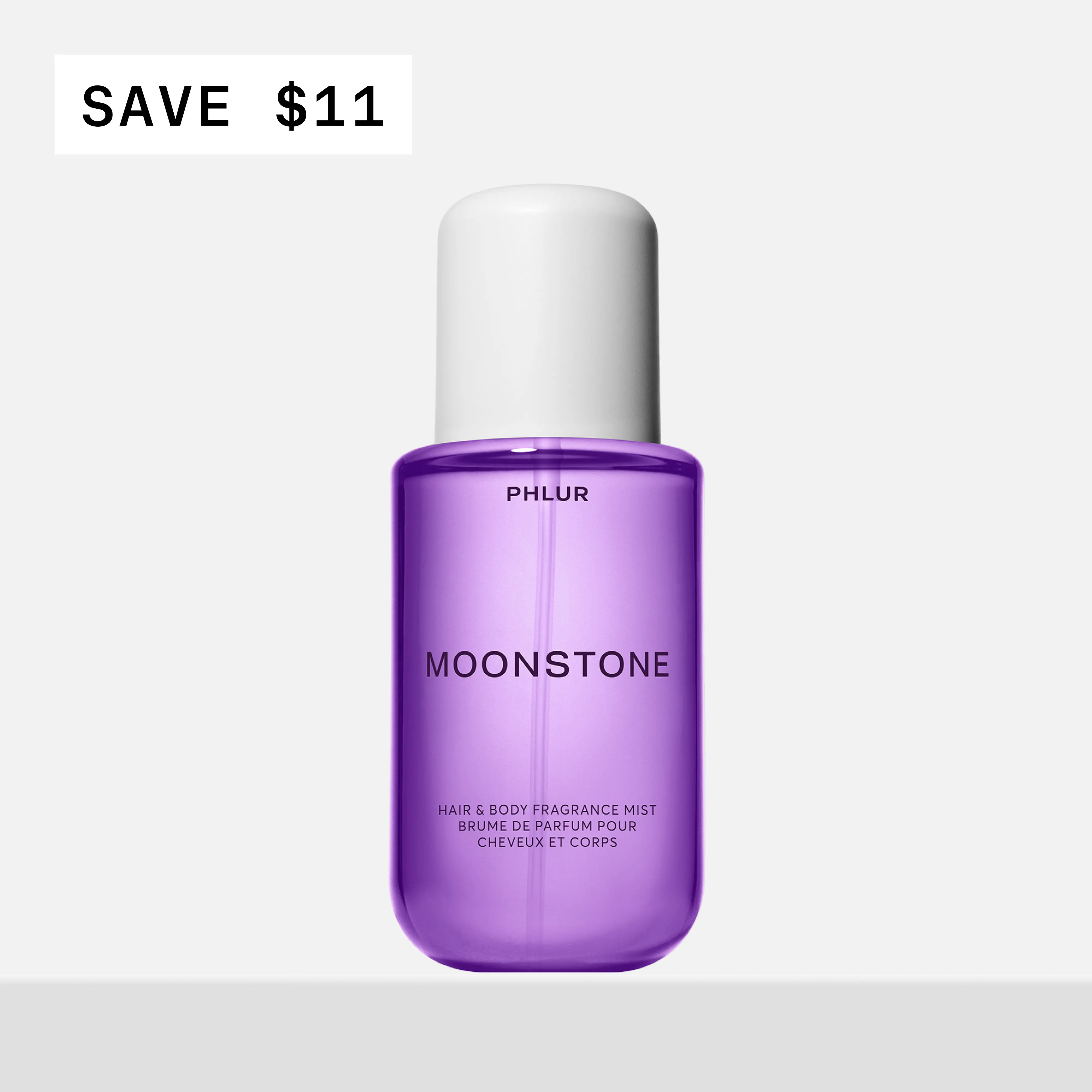 PHLUR Moonstone Body Mist - Full Size Hair & Body Fragrance Mist with Black Currant, Green Apple, Geranium & Amber (8 fl oz)