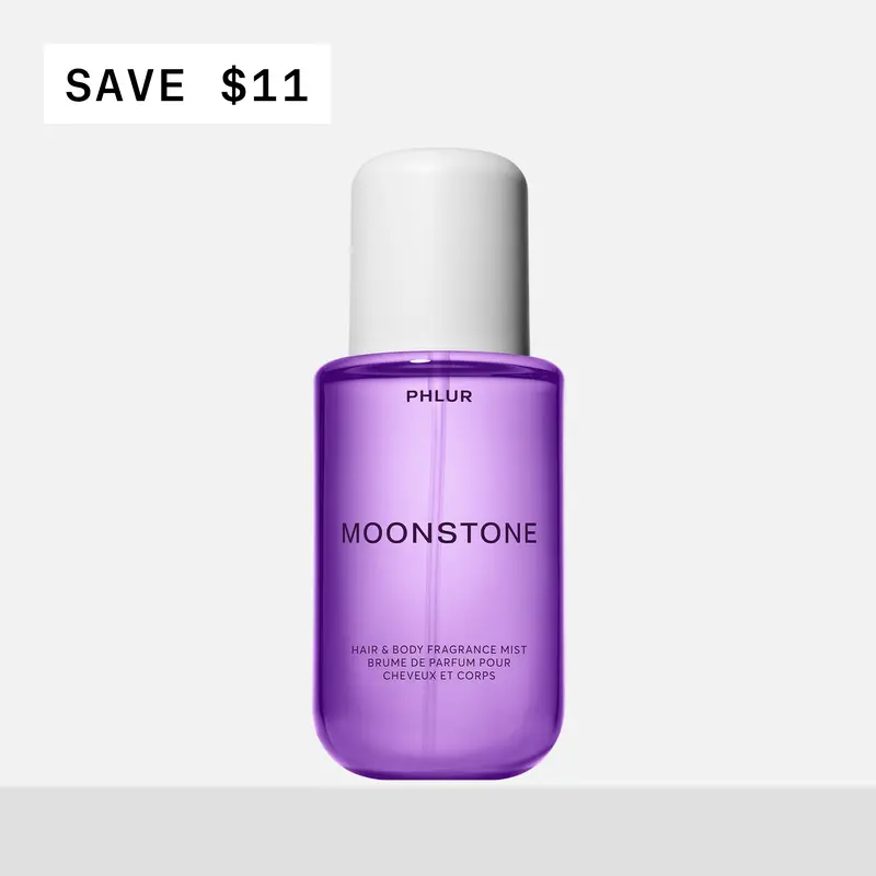 PHLUR Moonstone Body Mist - Full Size Hair & Body Fragrance Mist with Black Currant, Green Apple, Geranium & Amber (8 fl oz)