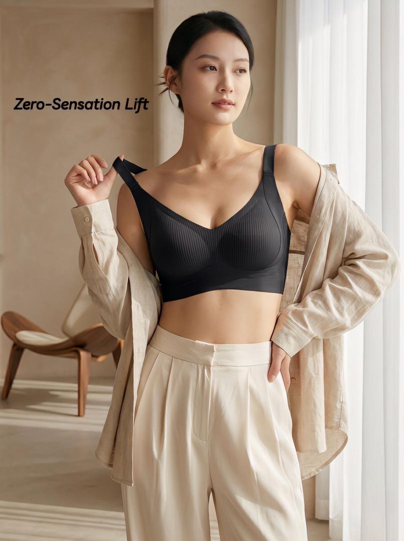 1/2/4PCS Seamless Wire-Free Push-Up Style Jelly Bra | Everyday T-Shirt Bralette & Soft Sleep Underwear for Women, High Stretch Adjustable Comfort Plus Size M-4XL