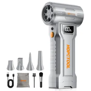 HOPETOOL S7 Cordless Rechargeable Electric Duster - 150000 RPM High-Speed, Dual Batteries for PC, Keyboard & Car Detailing Dust Removal outdoorfun