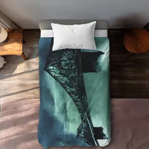 Begin Home Decor C1DCTXLWYQ4JZO Montreal Jacques-Cartier Bridge Twin Size Extra Long Duvet Cover - Contemporary Cities