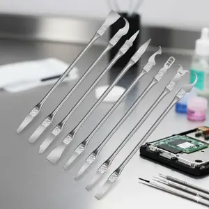 Professional 8-Piece Electronics Repair Kit: Ultra-Thin Metal Removal Knife, Anti-Static Tweezers, for Phone, Computer Motherboard CPU Micro-Carving & Soldering Tools