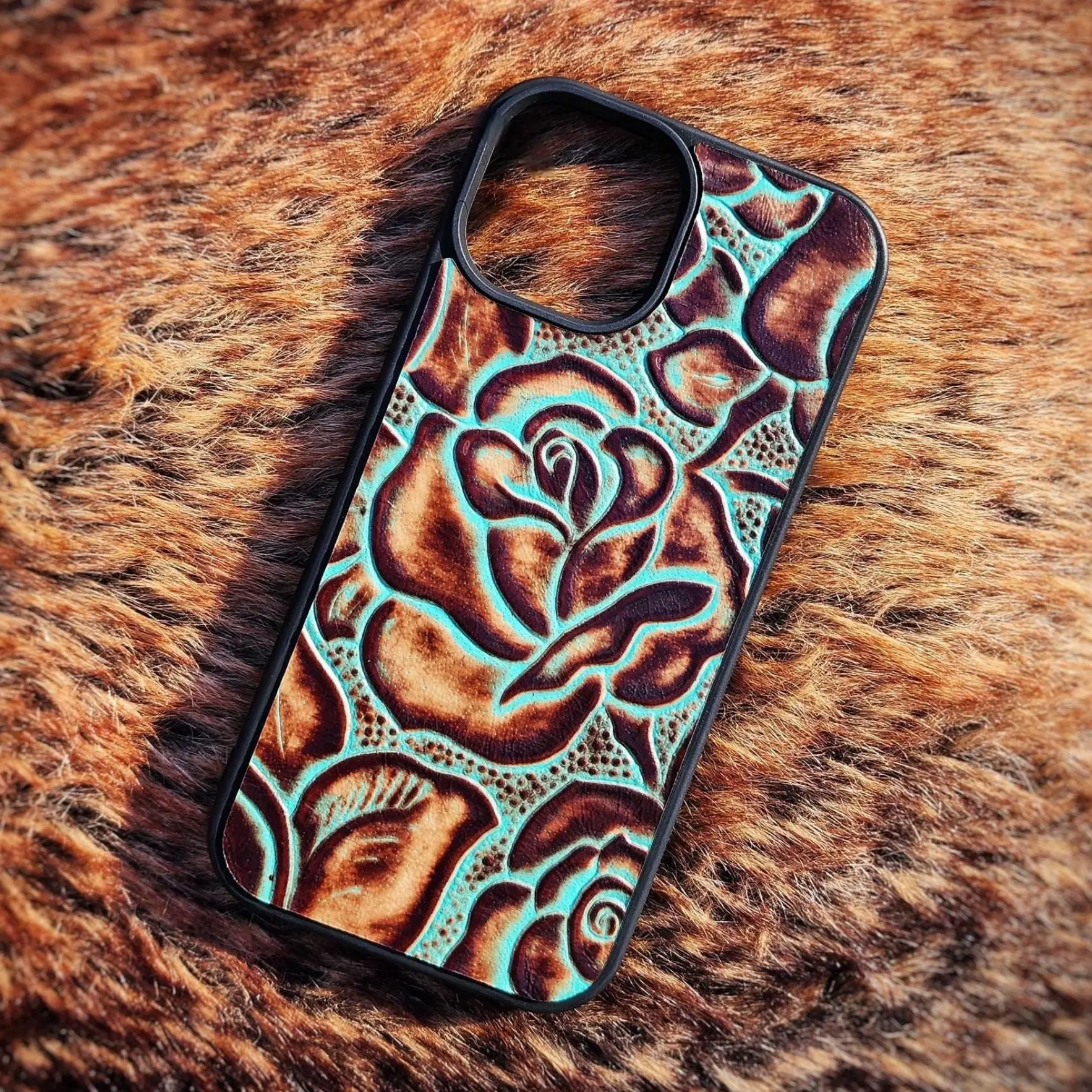 Leather Phone Case - For Samsung S8 S9 S10 S20 S21 S22 S23 S24 Note 8 9 10 20 Plus Ultra FE + - Rose Embossing