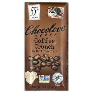 Chocolove Coffee Crunch in Dark Chocolate, 55% Cocoa, 3.2 oz (90 g)