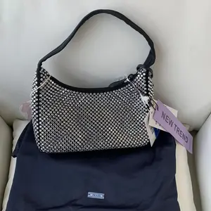 Pre-owned PRADA Re Edition 2000 Crystal Embellished Hobo Shoulder Bag/WJUV04509572