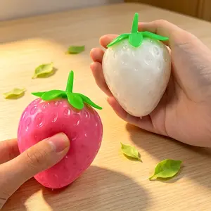 Light Reactive Color Changing Strawberry Squishy Fluid & Moldable Novelty Fidget Toy, Soft Shapeable Sensory Toy for Daily Relaxation & Play