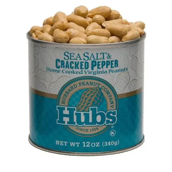 Hubs Peanuts Sea Salt & Cracked Pepper Virginia Peanuts, 12 OZ