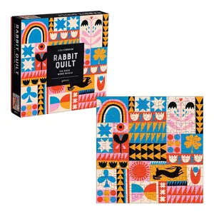Lisa Congdon Rabbit Quilt 144-Piece Wood Jigsaw Puzzle