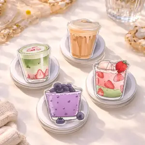 Cute Drink MagSafe Phone Grip Set, Aesthetic Cafe Magnetic Phone Holder, Drink Lovers Griptok, Cute Phone Accessories, Bookish Phone Stand