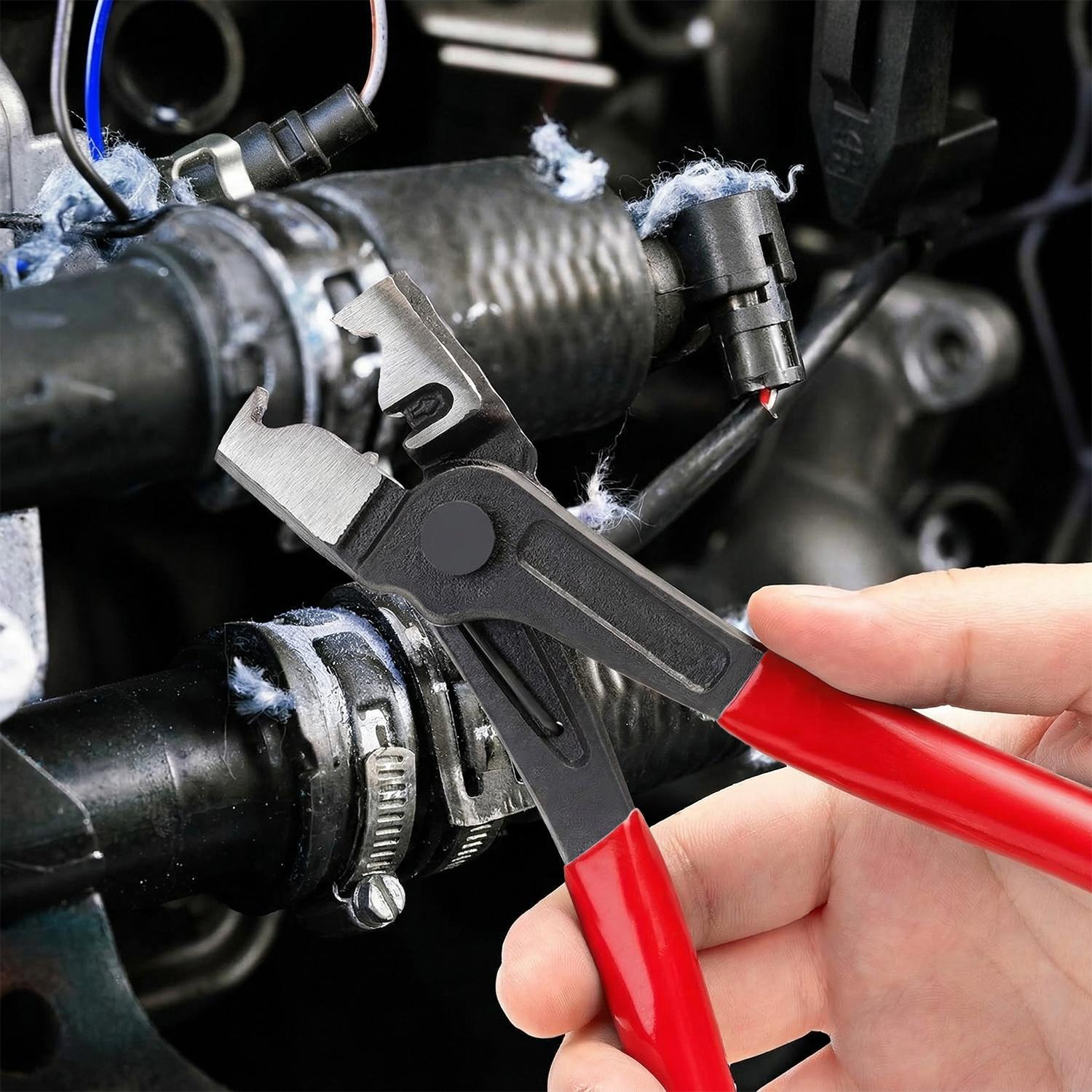 Automotive Car Pliers All-in-1 Auto Repair Tools for Removing Hose Clamps, Trim Clips, Electrical Connectors & Wire Terminals –Carbon Steel Durable Tools