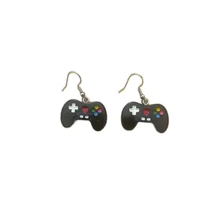 Game Controller Earrings - Black Design with Colorful Buttons, Unique Earring Style for Gaming Lovers