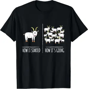 100% Cotton Goat Shirts | Goat Lovers Farm Apparel Meme Pun Funny Goat T-Shirt